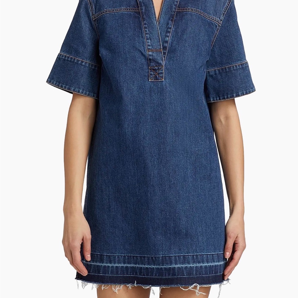 Veronica Beard Felice Cotton Denim Jean Minidress